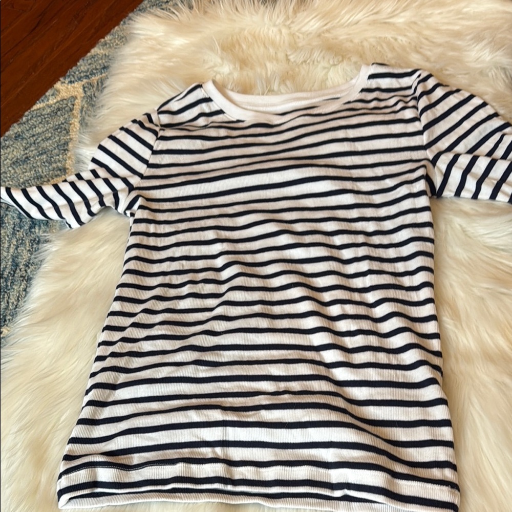 LOFT striped elbow length tee